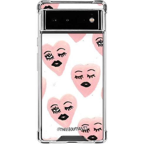 Bouffants and Broken Hearts Winking Hearts Google Pixel 6 Clear Case
